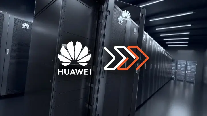 Sala com micro datacenters Huawei